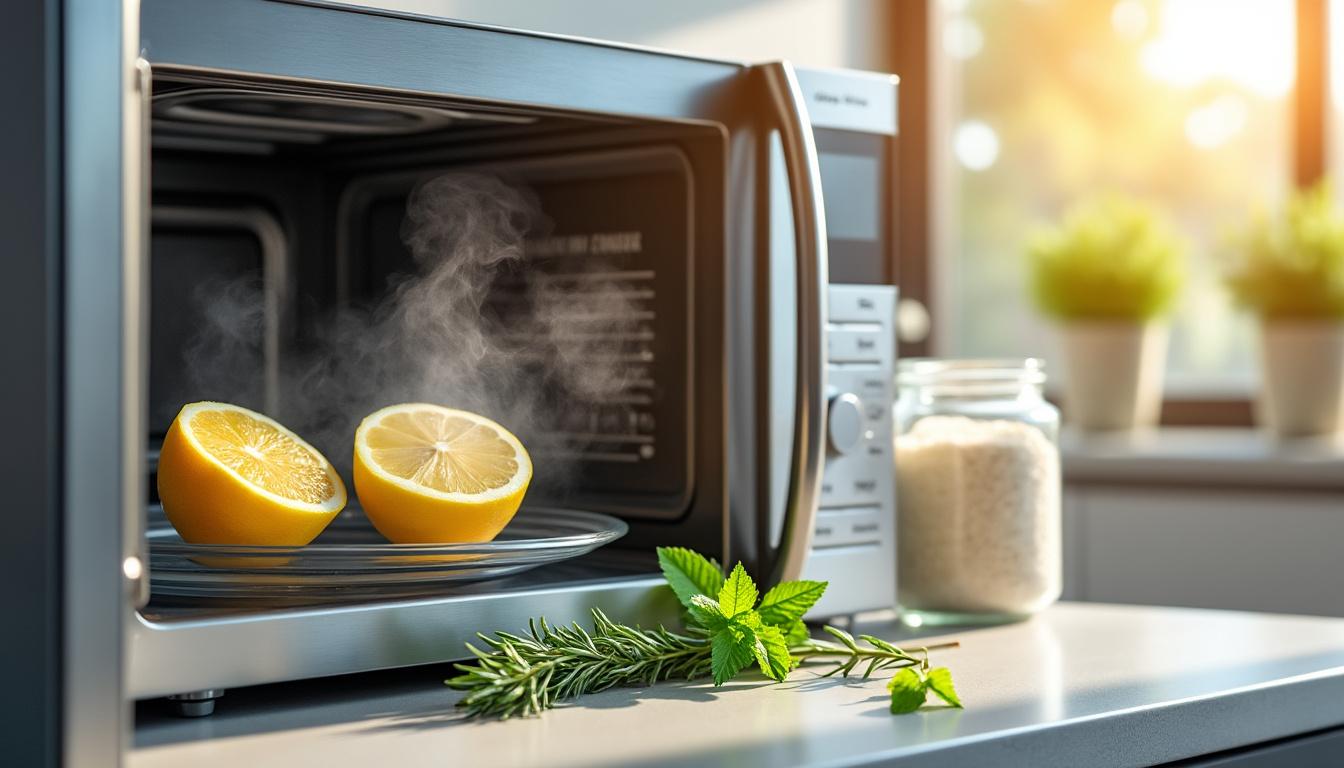 découvrez nos astuces durables et écologiques pour éliminer efficacement les mauvaises odeurs de votre micro-ondes et garder votre cuisine fraîche au quotidien.