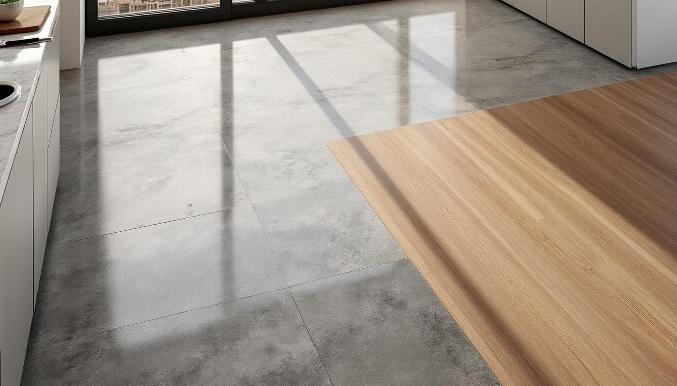 découvrez comment choisir le revêtement de sol idéal pour votre cuisine en comparant les avantages et inconvénients du carrelage, du vinyle et du béton.