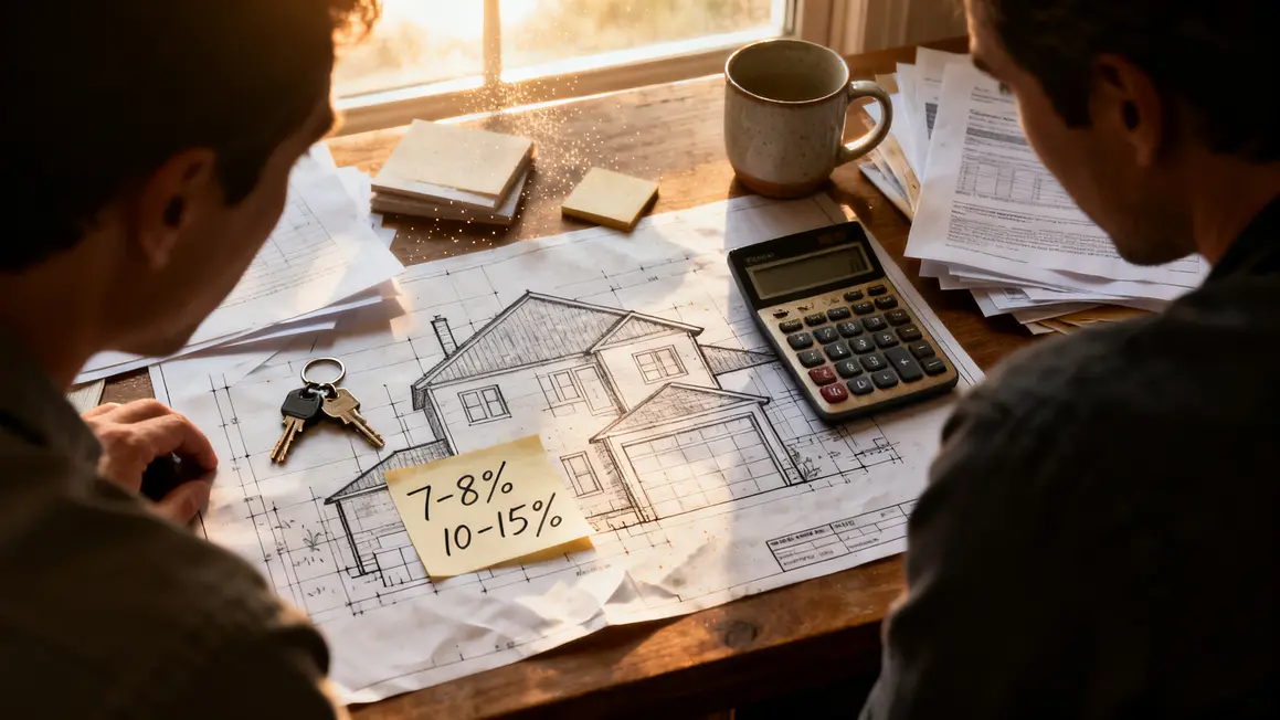 Table de travail et calcul budget achat immobilier avec travaux