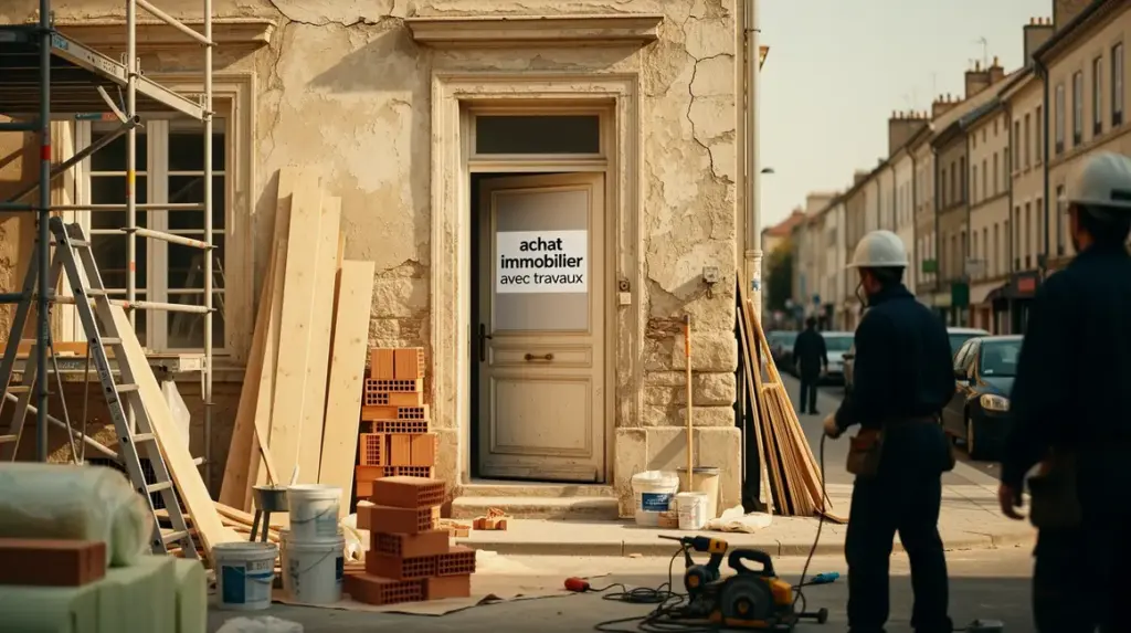 achat immobilier avec travaux maison en rénovation photoréaliste