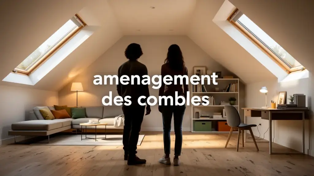 Vue amenagement combles modernes lumineux