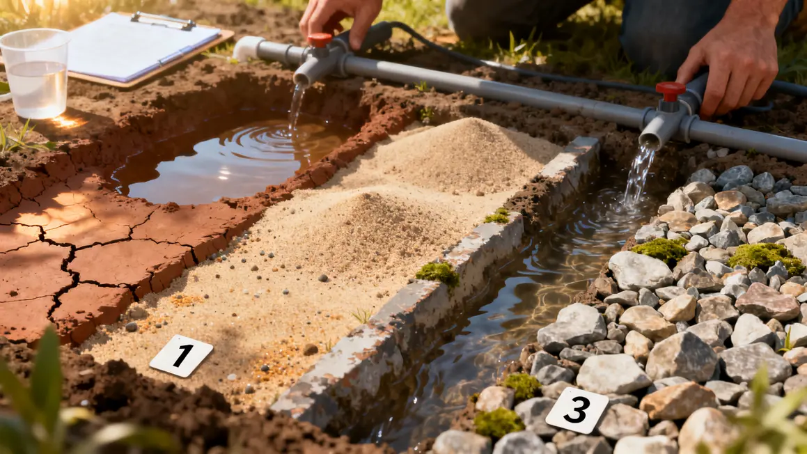 sols jardin sec argileux sableux rocailleux test drainage