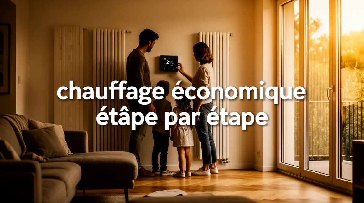salon moderne famille ajustant chauffage economique