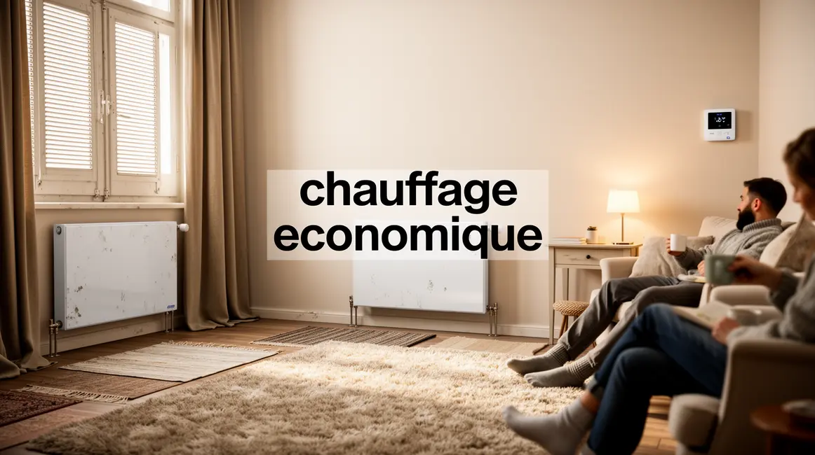Salon moderne chauffage economique volets fermes