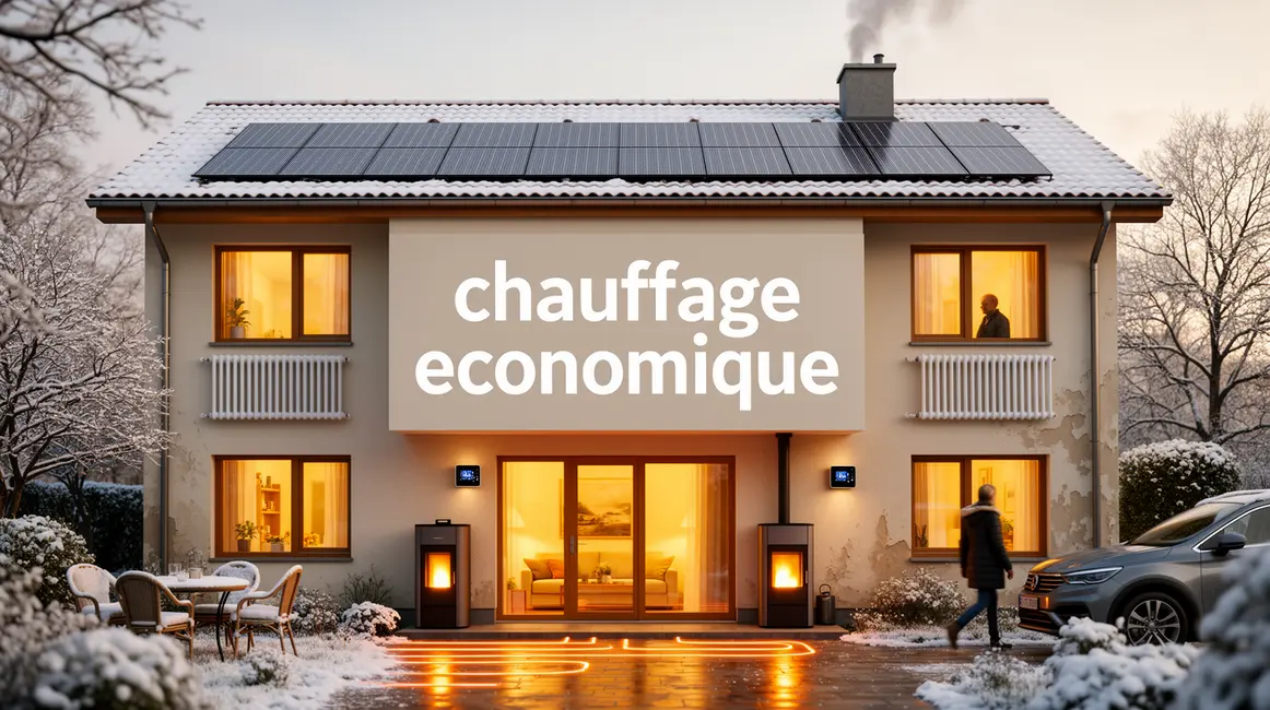 chauffage economique maison hiver panneaux solaires radiateurs