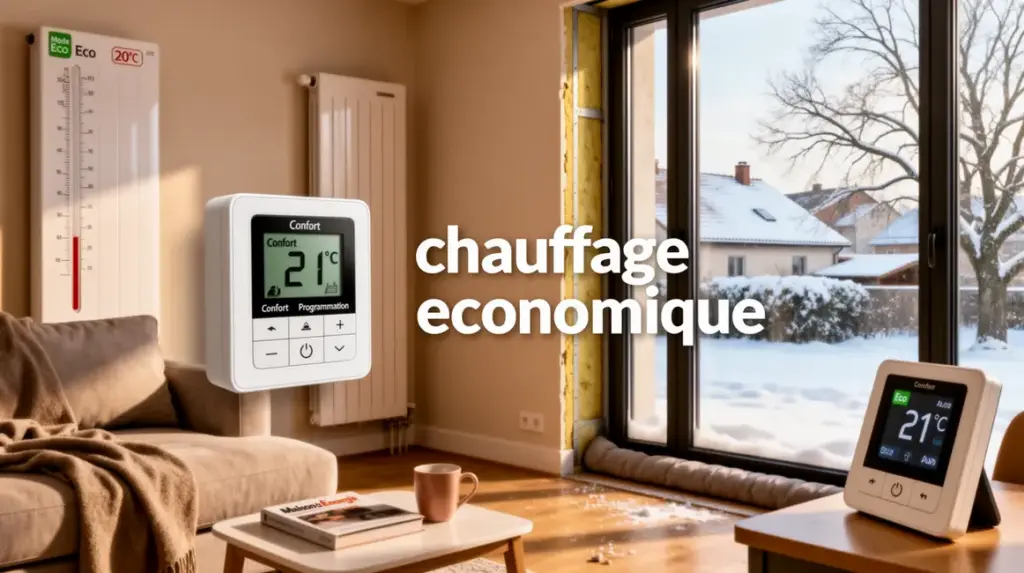 Chauffage economique intérieur moderne radiateurs isolation thermostat hiver