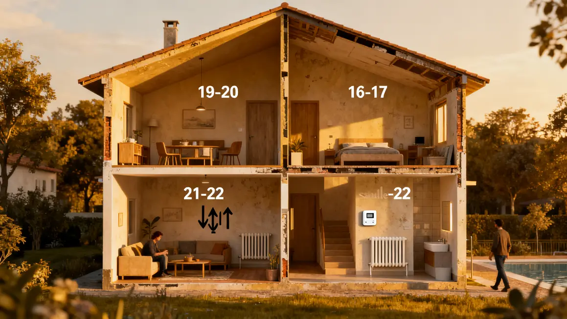 chauffage économique : erreurs fréquentes à éviter en petit budget 3 schema temperature par piece chauffage economique