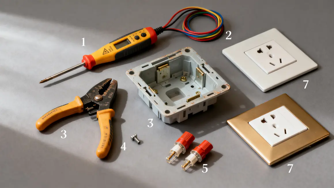 outils installation prise electrique etapes