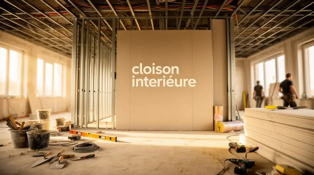 cloison interieure en construction photorealiste