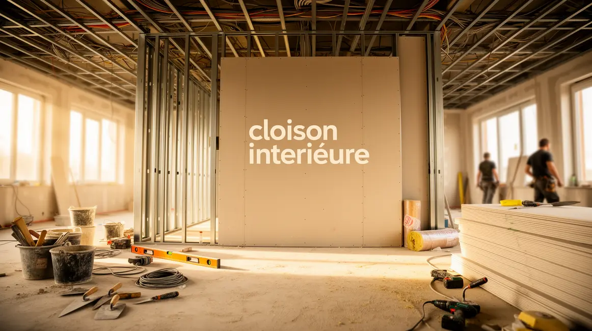 cloison interieure en construction photorealiste