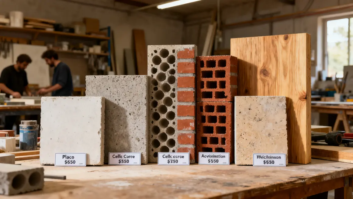 tableau echantillons materiaux cloison interieure atelier