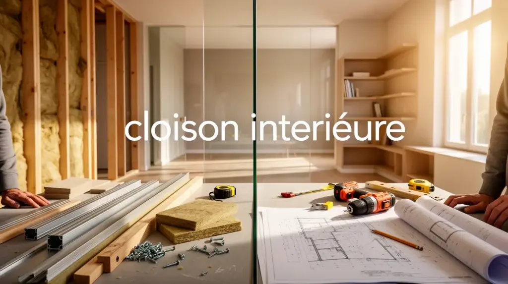 cloison intérieure transparente moderne matériaux plans
