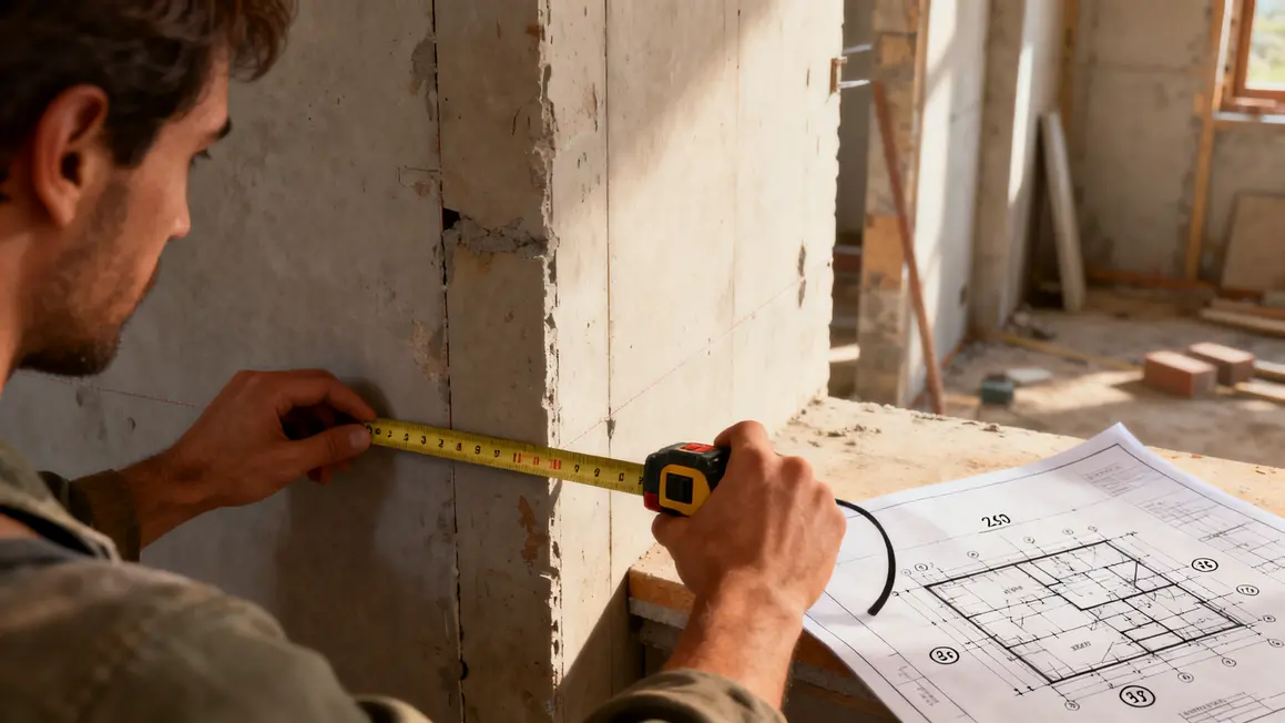 cloison interieure mesure plan chantier