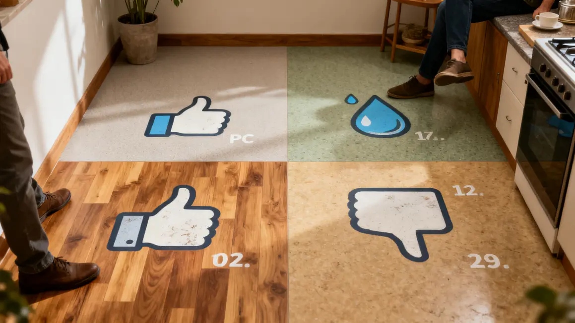 quatre sols: stratifié pvc linoléum parquet comparatif visuel