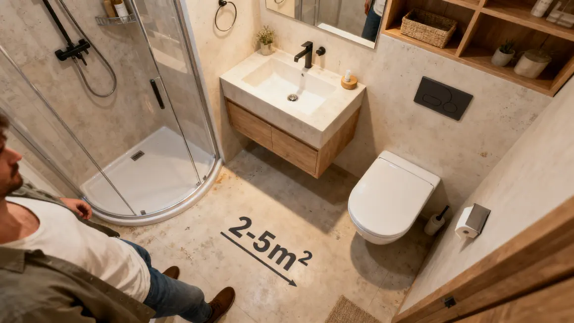 Bien choisir salle de bains compacte : méthode simple et fiable 3 Salle de bains compacte 3m2 douche d’angle wc suspendu