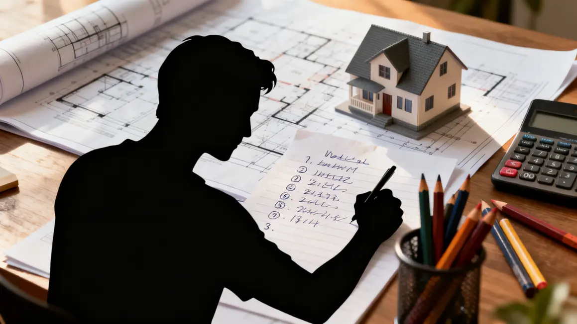 Table plans maison projet immobilier travaux