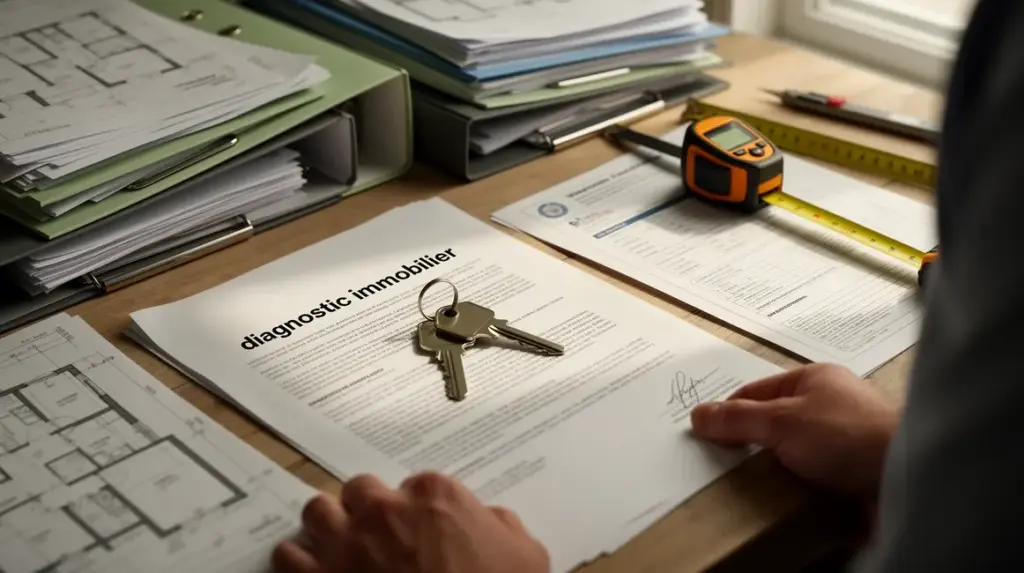 contrat diagnostic immobilier avec clés et dossiers