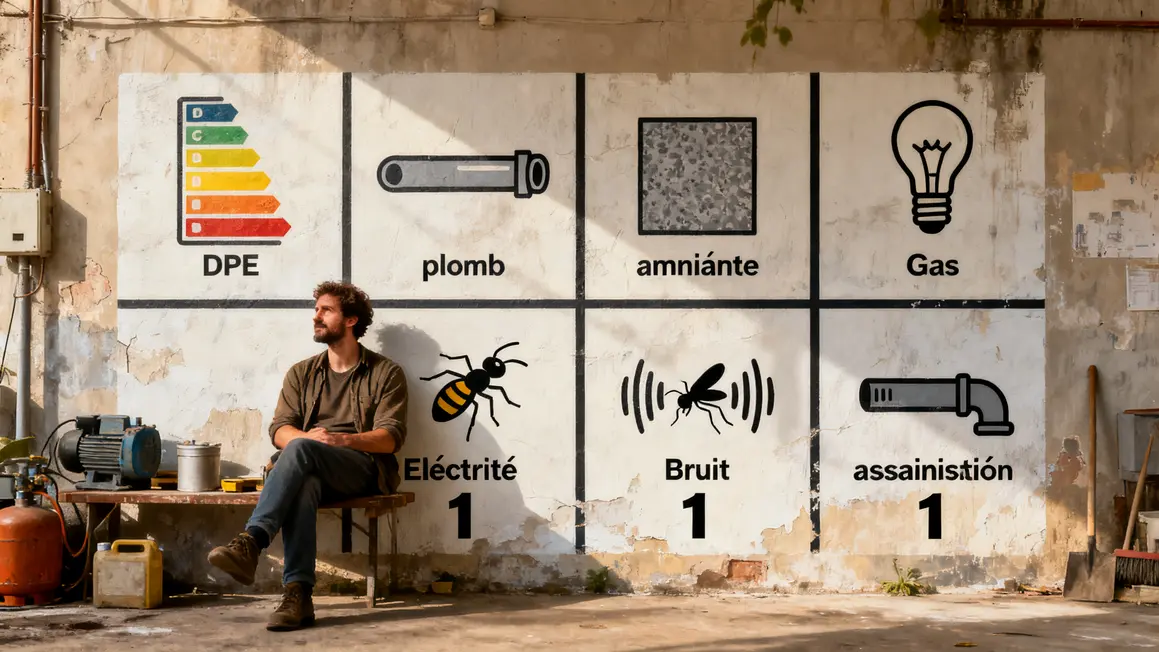 Bien choisir diagnostic immobilier : méthode simple et fiable en petit budget 4 Tableau pictogrammes diagnostics immobiliers obligatoires