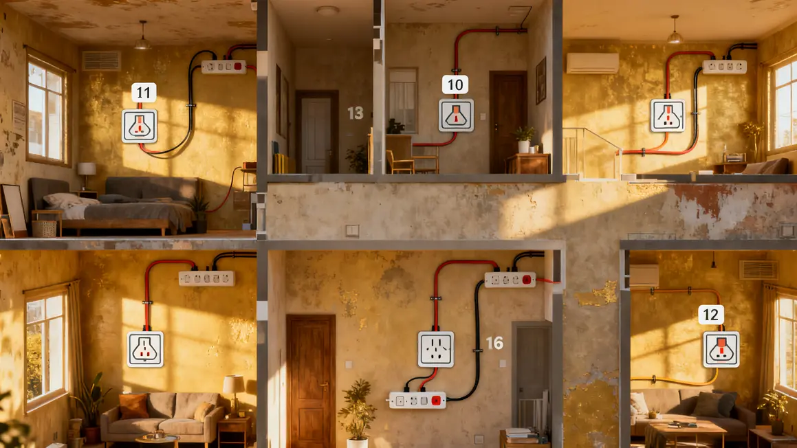 plan appartement prises electriques diagnostic