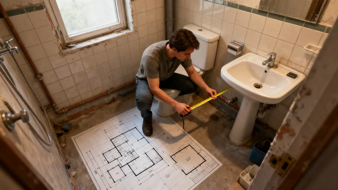 Relevé technique salle de bains compacte