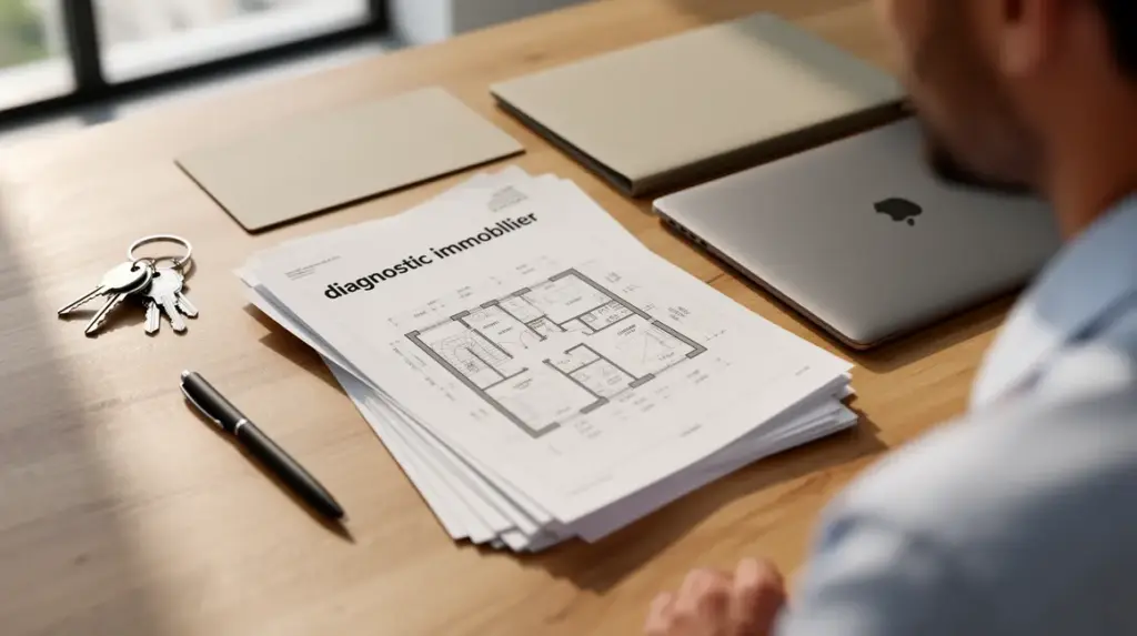 dossier diagnostics immobiliers sur table