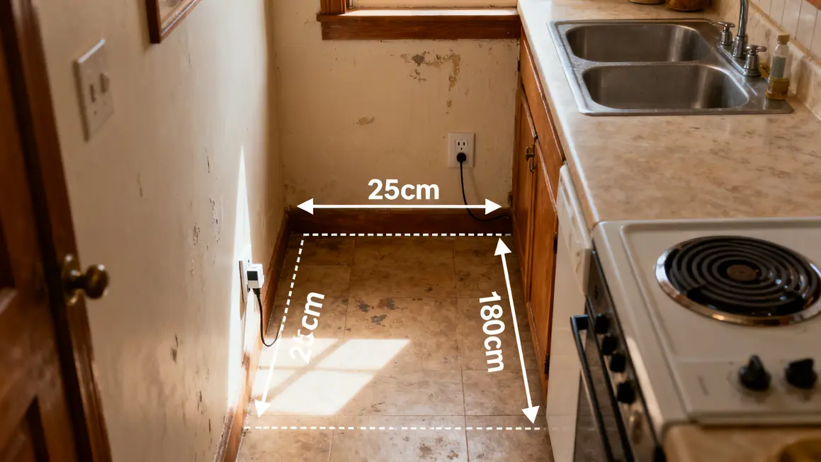 schema emplacement prise electrique hauteur distance eau cuisson