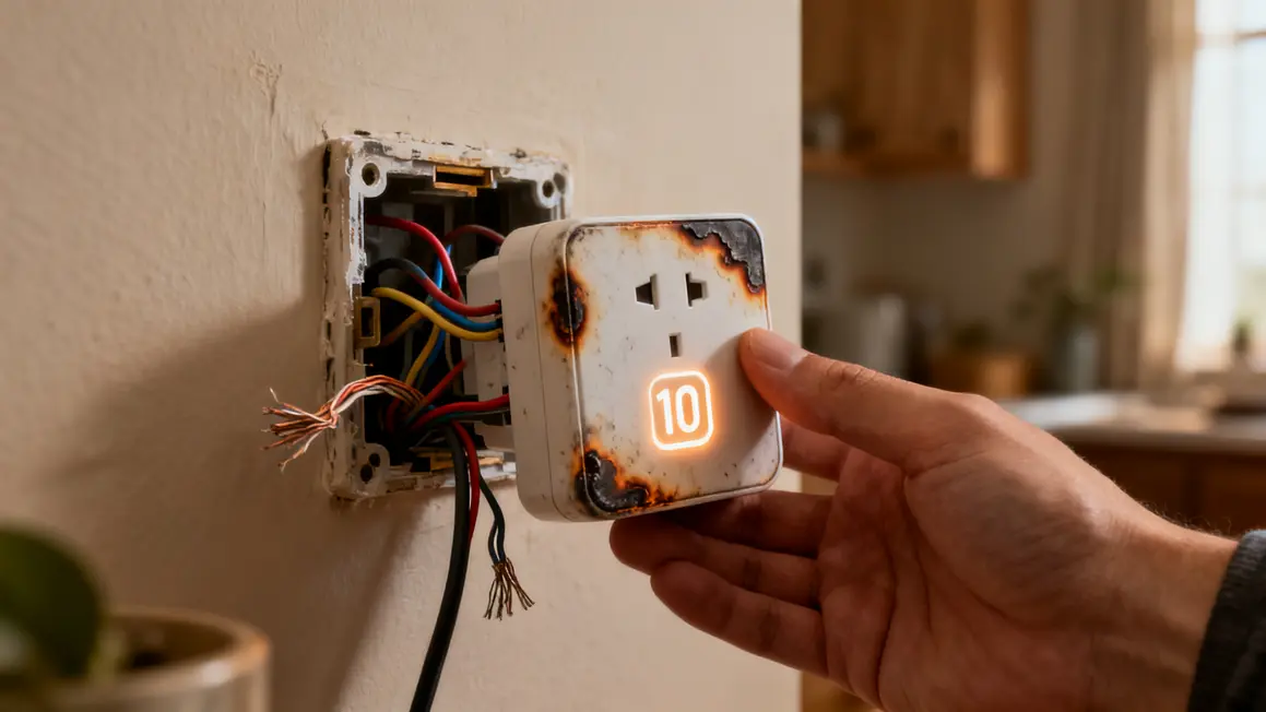 prise électrique : erreurs fréquentes à éviter en petit budget 3 main installe prise electrique fragile brûlée