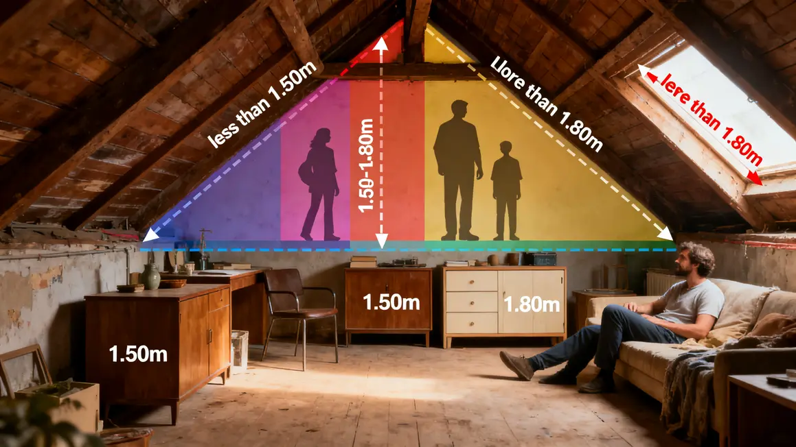 aménagement des combles : priorités à vérifier en premier 3 Mesure hauteur sous plafond et zones habitables combles