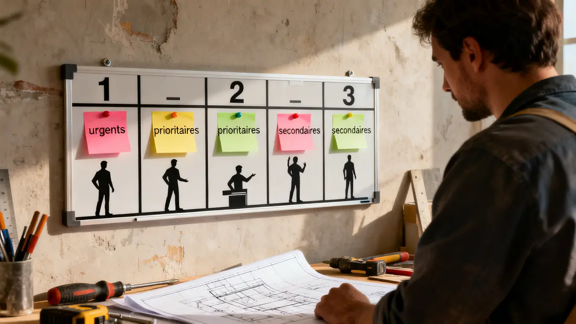 tableau organisation hiérarchiser travaux rénovation