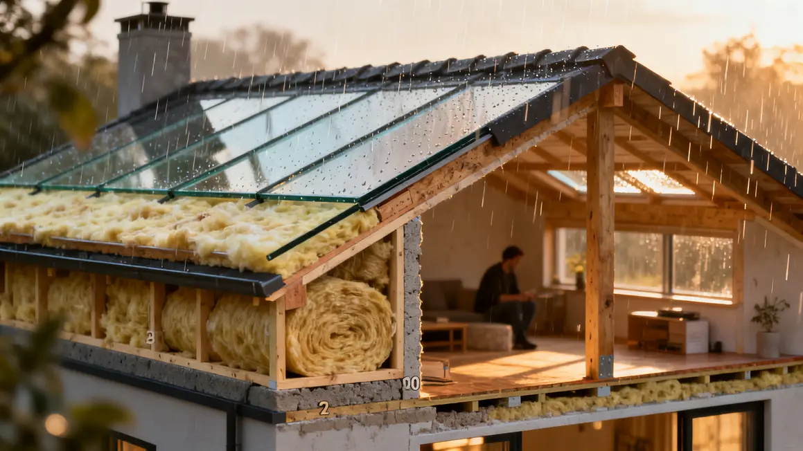 Isolation thermique et phonique visible sous toiture combles