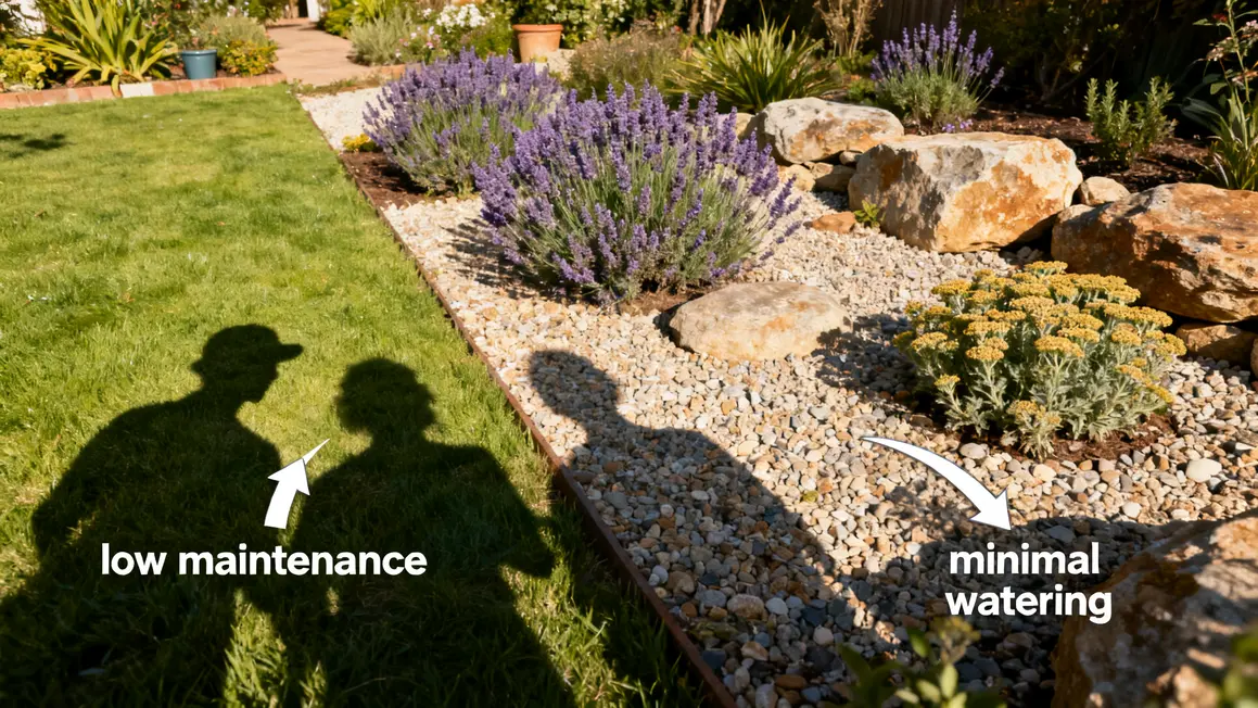 jardin sec : bonnes pratiques pour un résultat durable 3 schema comparatif jardin sec pelouse rocaille