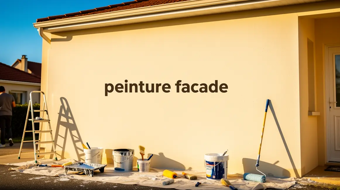 peinture façade : bonnes pratiques pour un résultat durable en petit budget 2 Façade maison repeinte outils peinture