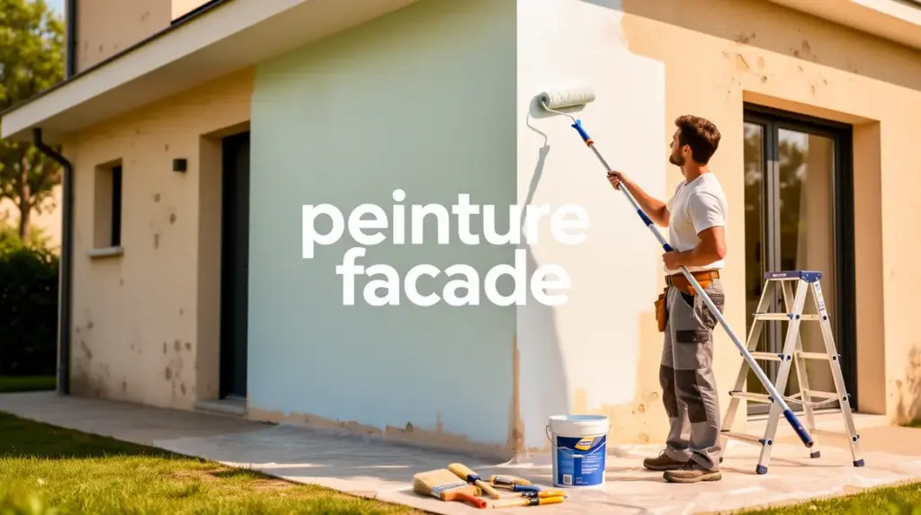 peinture façade maison en cours rouleau accessible