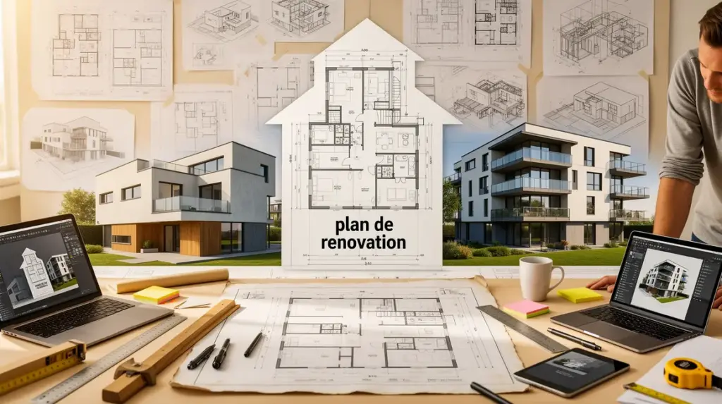 vue moderne plan de rénovation structure et outils