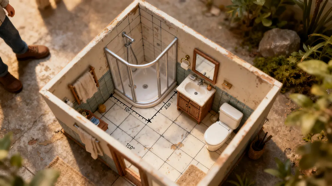 salle de bains compacte : conseils concrets pour éviter les pièges en petit budget 3 Plan d'une petite salle de bains avec meubles optimisés