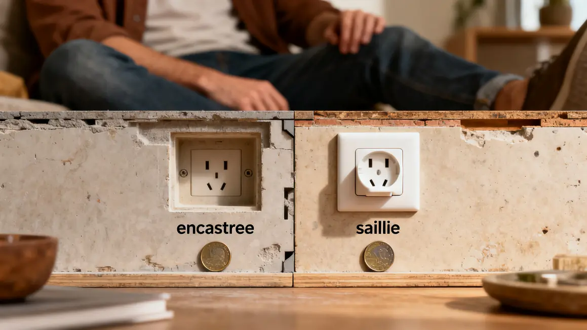 comparatif prise encastrée et prise en saillie