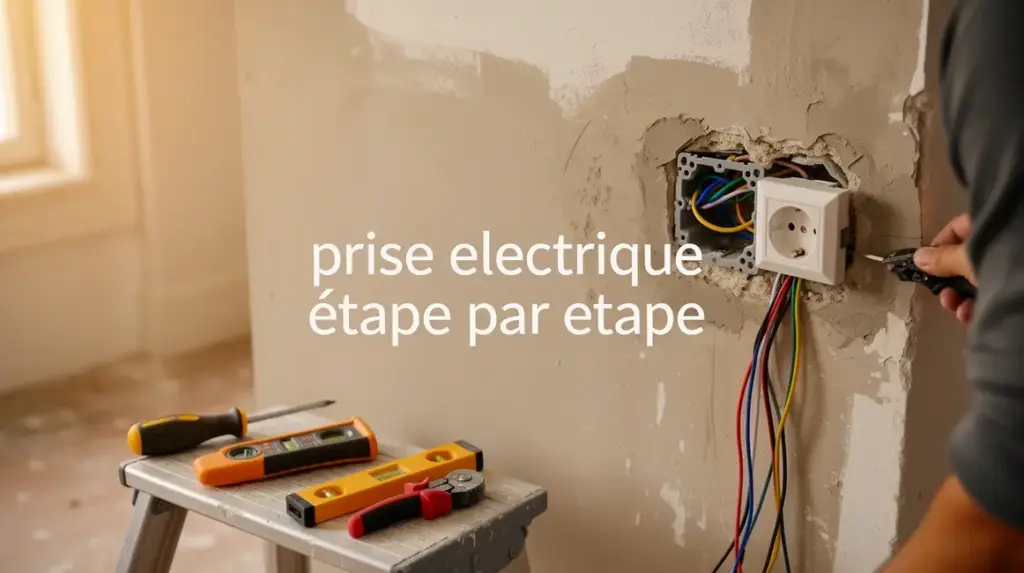 Vue d'installation prise électrique en rénovation sécurisée