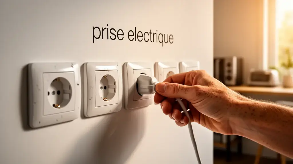 prise electrique mur blanc branchement domestique