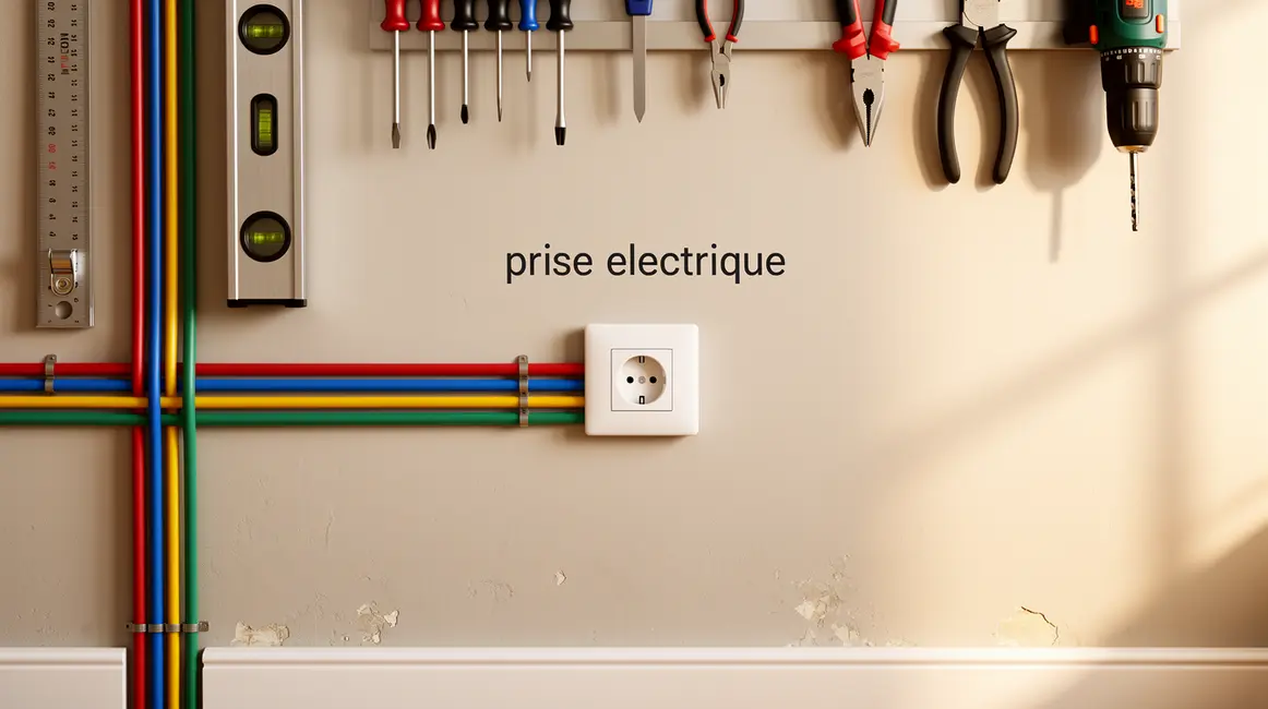 prise electrique installee mur outillage securite