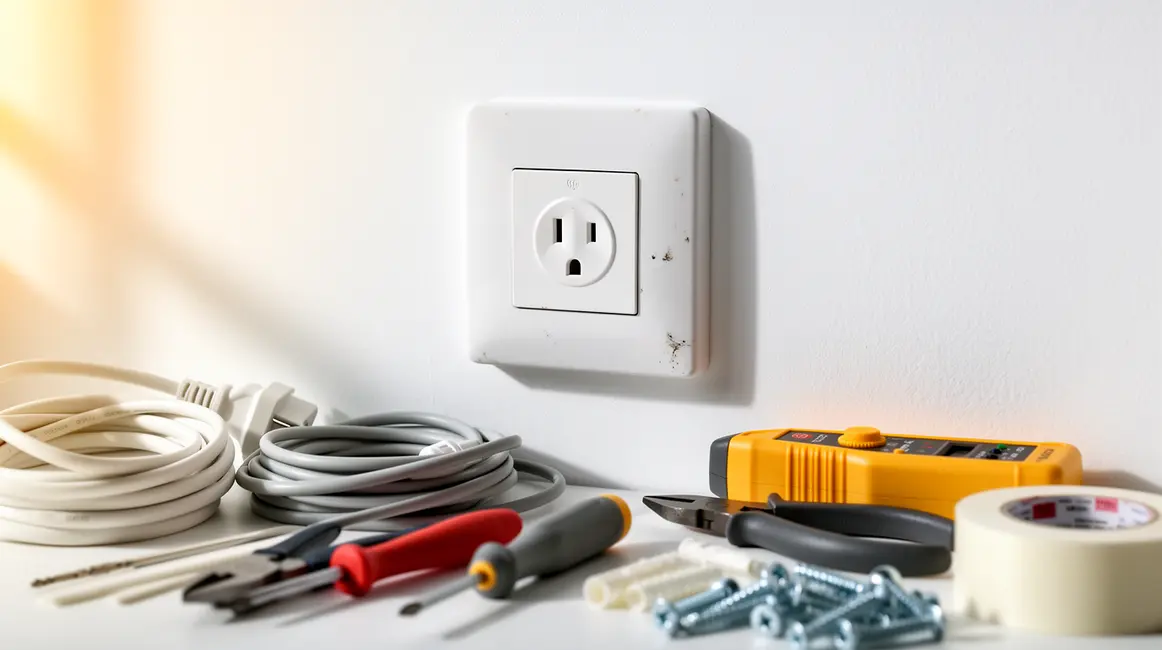 photo prise electrique moderne sur fond blanc