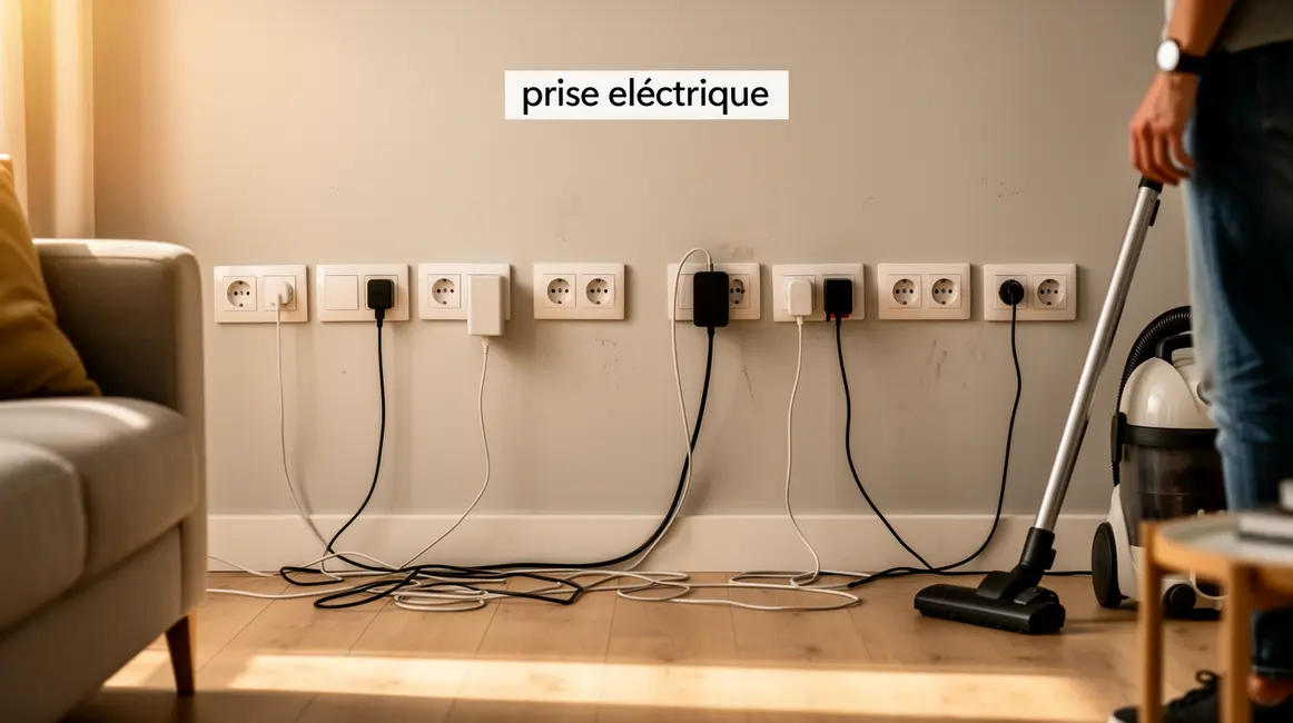 Prises électriques françaises murales avec appareils