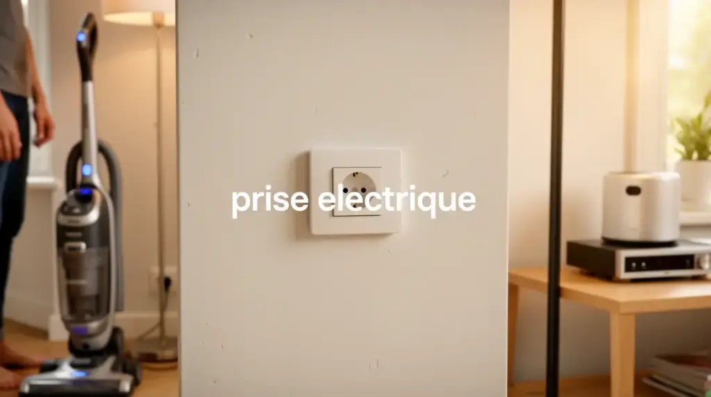 Prise electrique murale minimaliste dans interieur lumineux
