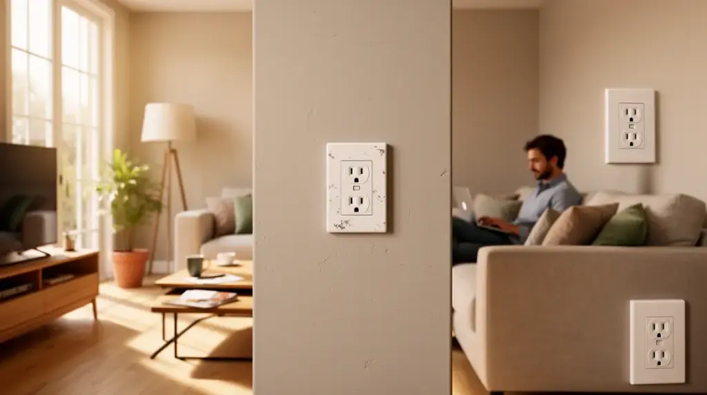 prise electrique bien intégrée salon moderne