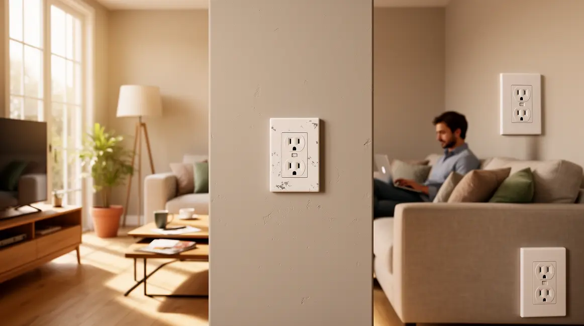 prise electrique bien intégrée salon moderne