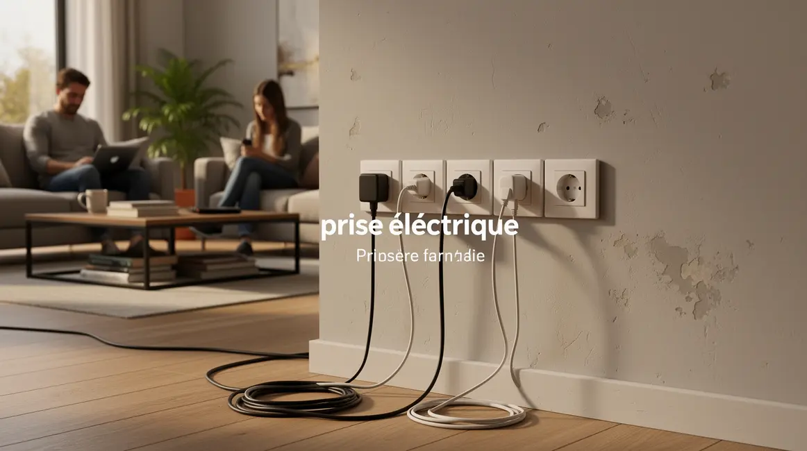 prise électrique : erreurs fréquentes à éviter en petit budget 2 prise electrique murale dans salon lumineux