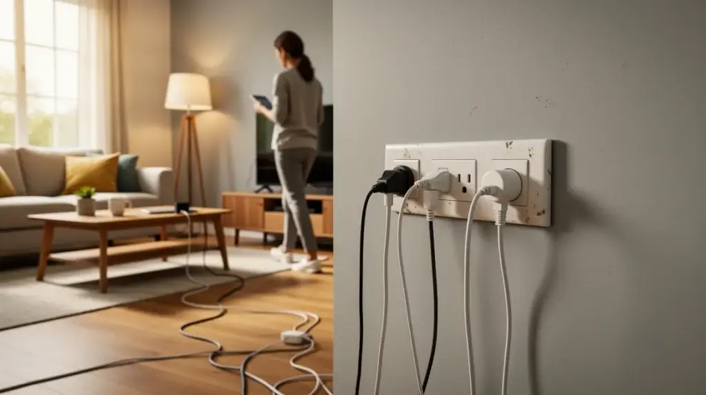 prise electrique salon securite prevention