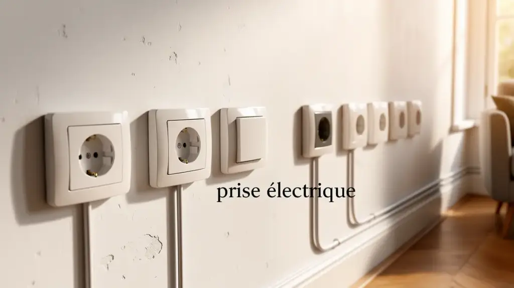 prises electriques encastrees et en saillie vue interieur