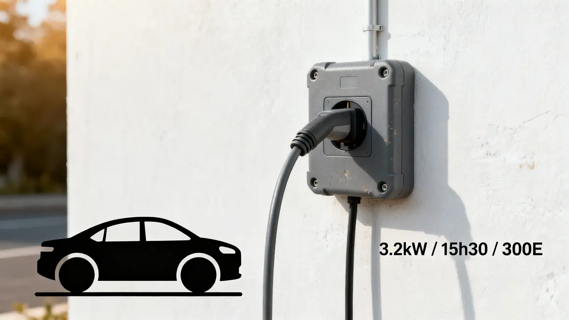 Prise renforcee pour recharge voiture electrique 3.2kW