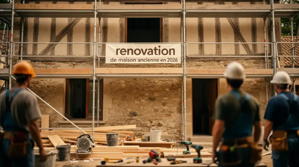 Renovation maison ancienne 2026 facade et chantier