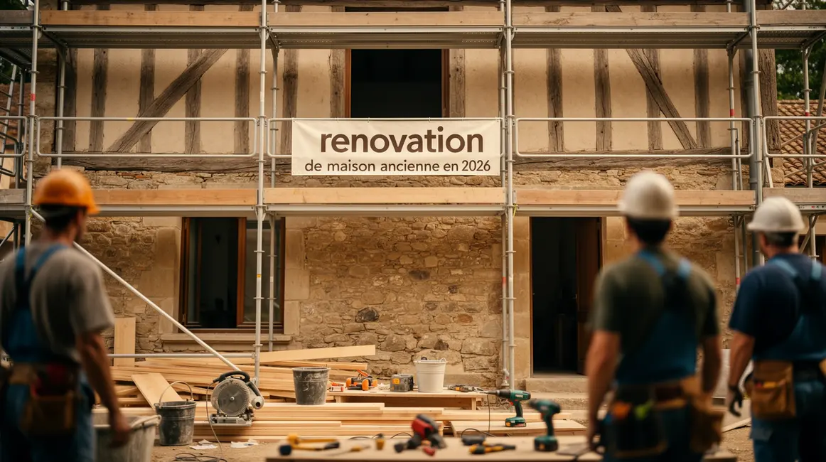 rénovation de maison ancienne en 2026 : points clés à connaître en petit budget 2 Renovation maison ancienne 2026 facade et chantier